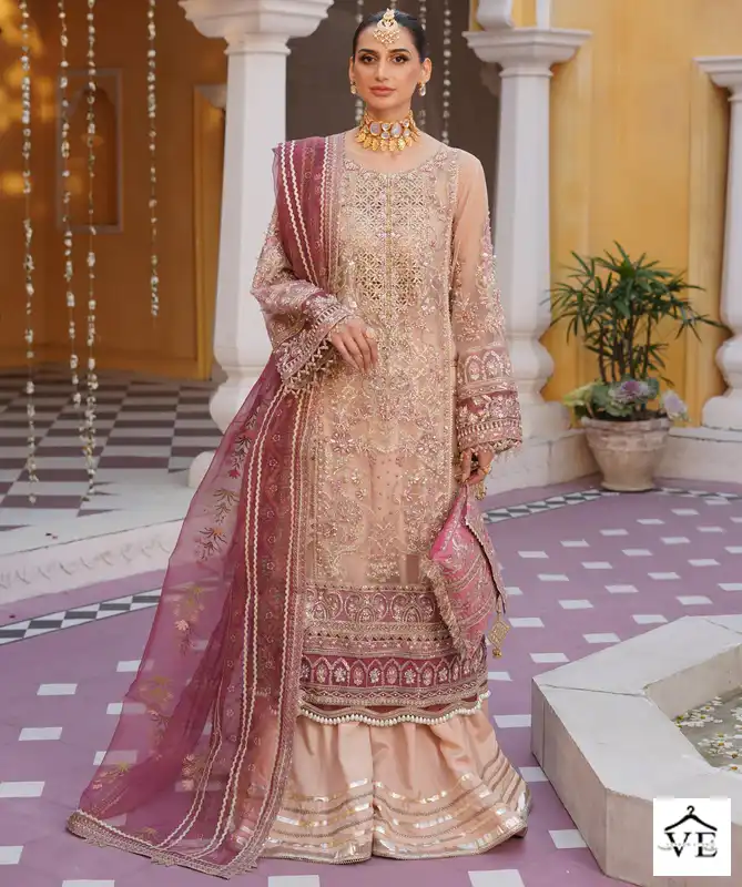 Ramsha R-596 Organza Wholesale Designer Suits Catalog — Wholesale Salwar Suits, MPA wholesale from Surat — view 1