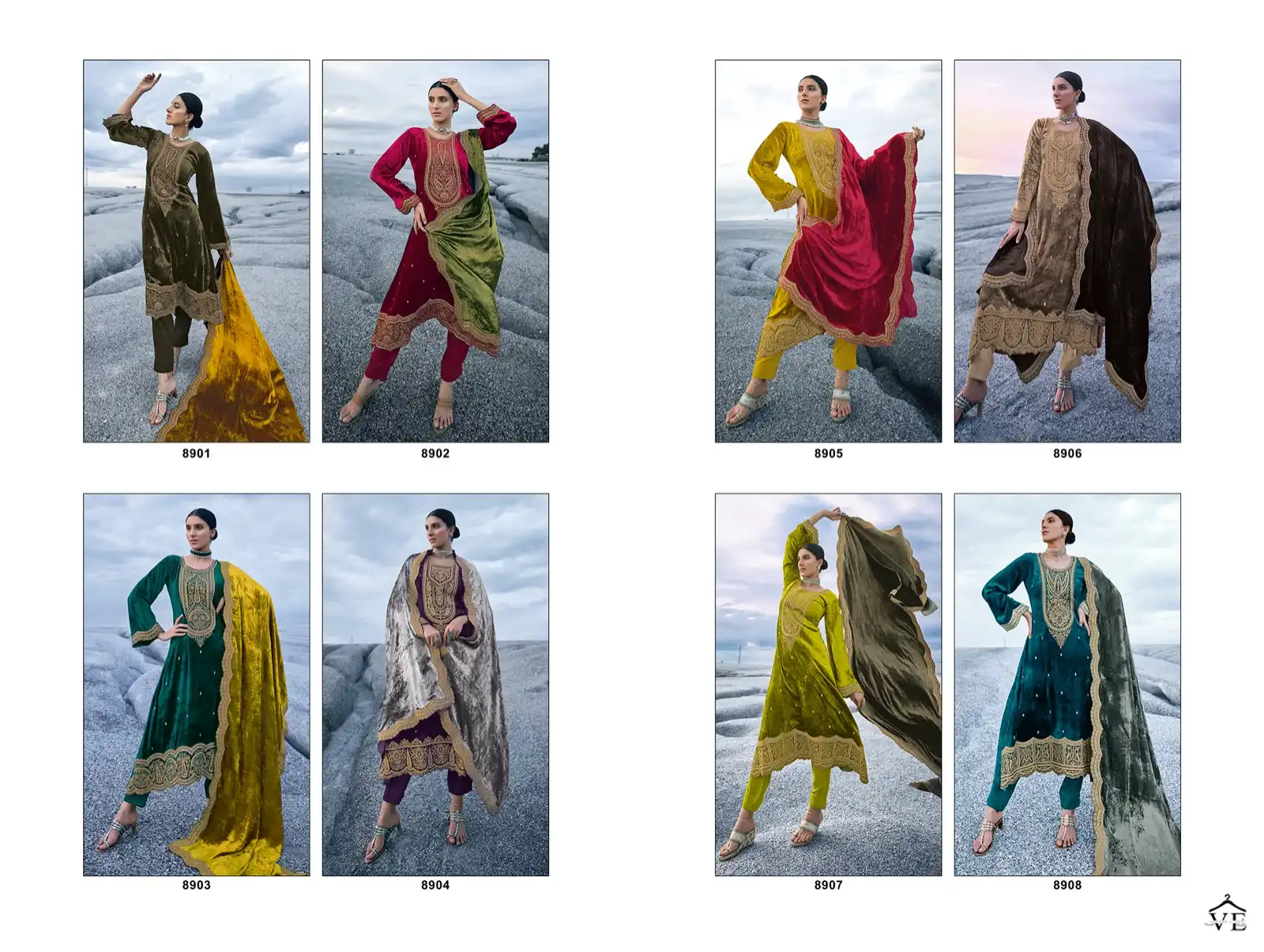Aiqa Raahi Pure Velvet Wholesale Designer Pakistani Winter Salwar Suit Catalog — Wholesale Salwar Suits, MPA wholesale from Surat — view 11