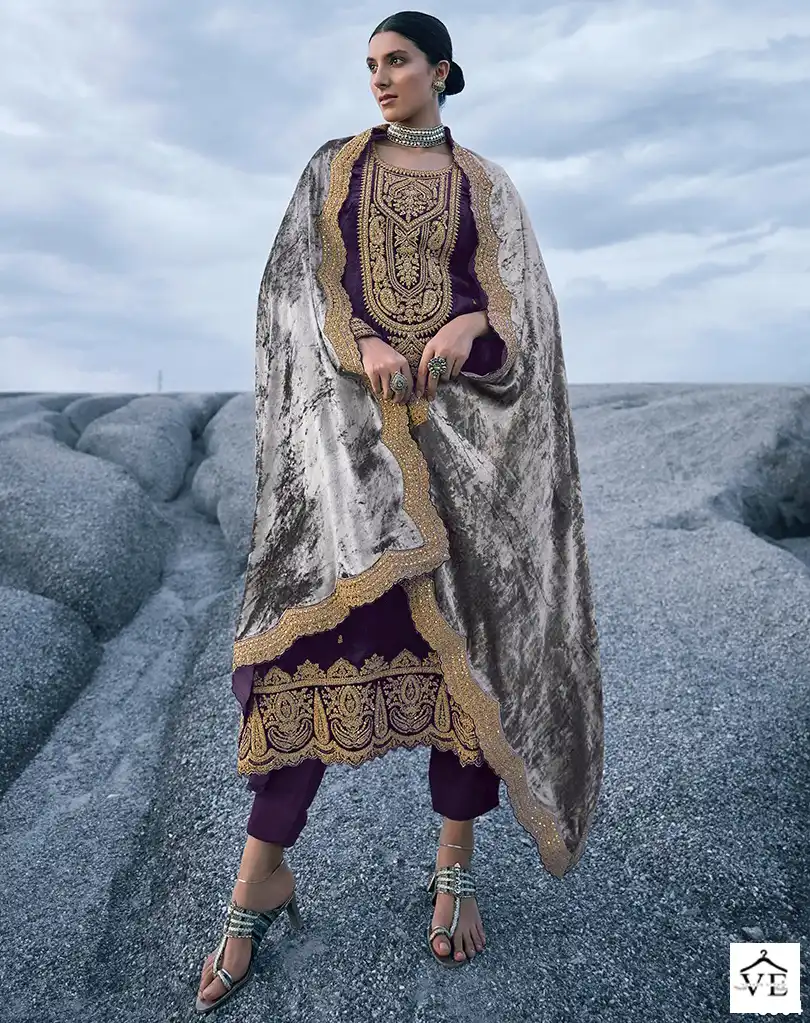 Aiqa Raahi Pure Velvet Wholesale Designer Pakistani Winter Salwar Suit Catalog — Wholesale Salwar Suits, MPA wholesale from Surat — view 1