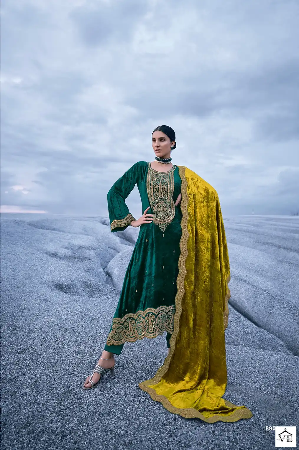 Aiqa Raahi Pure Velvet Wholesale Designer Pakistani Winter Salwar Suit Catalog — Wholesale Salwar Suits, MPA wholesale from Surat - Gallery Image 5