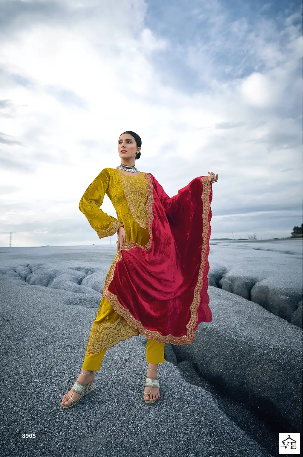 Aiqa Raahi Pure Velvet Wholesale Designer Pakistani Winter Salwar Suit Catalog — Wholesale Salwar Suits, MPA wholesale from Surat - Gallery Image 7