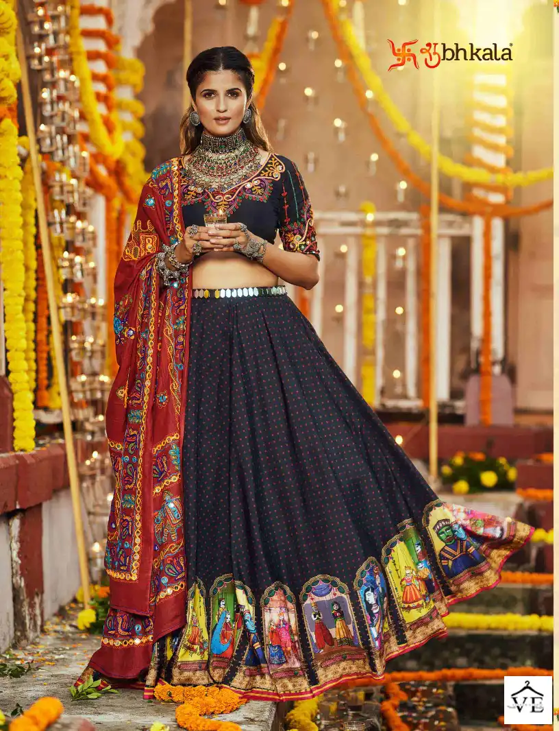 Shubhkala Raas Vol 5 Muslin Cotton Wholesale Navratri Chaniya Choli Catalog — Wholesale Lehenga, MPA wholesale from Surat — view 8