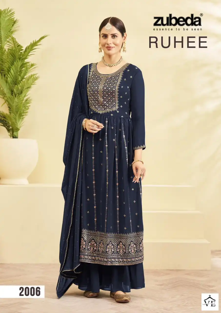 Zubeda Rahuee Real Grorgette Wholesale Designer Salwar Suit Catalog — Wholesale Salwar Suits, MPA wholesale from Surat - Gallery Image 3