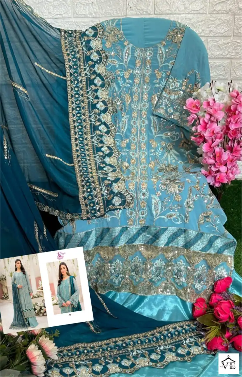Dinsaa Ramsha Hit Vol 4-213 Heavy Faux Georgette Wholesale Pakistani Suit — Wholesale Salwar Suits, MPA wholesale from Surat — view 2