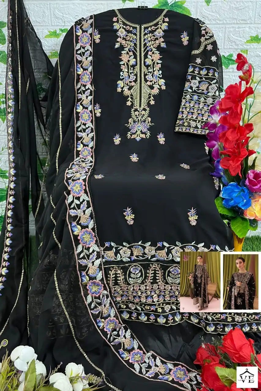Dinsaa Ramsha Hit Vol 4-214 Heavy Faux Georgette Wholesale Pakistani Suit — Wholesale Salwar Suits, MPA wholesale from Surat — view 2