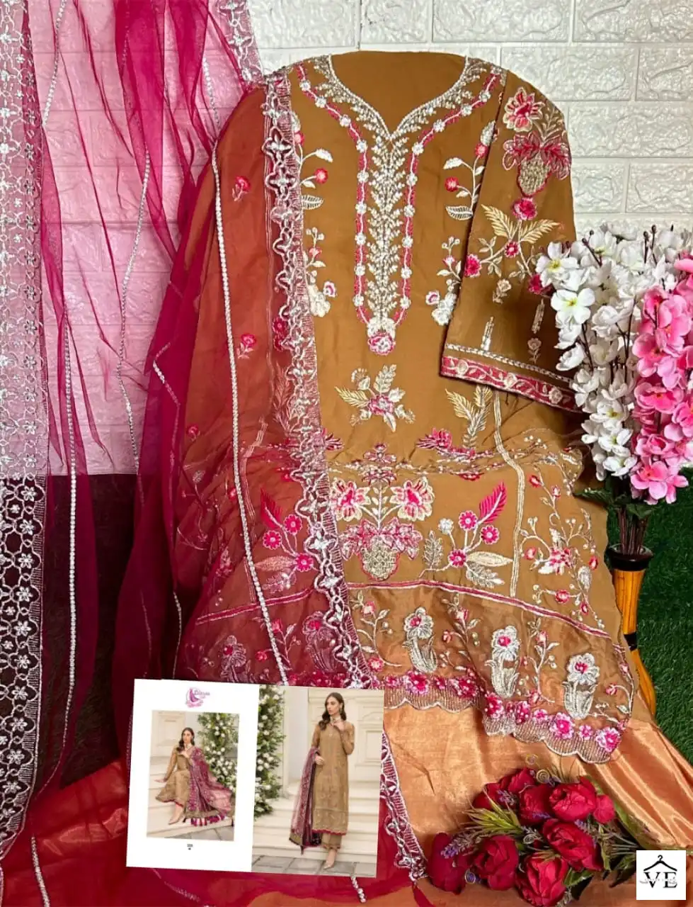 Dinsaa Ramsha Hit Vol 4-223 Heavy Faux Georgette Wholesale Pakistani Suit — Wholesale Salwar Suits, MPA wholesale from Surat — view 2