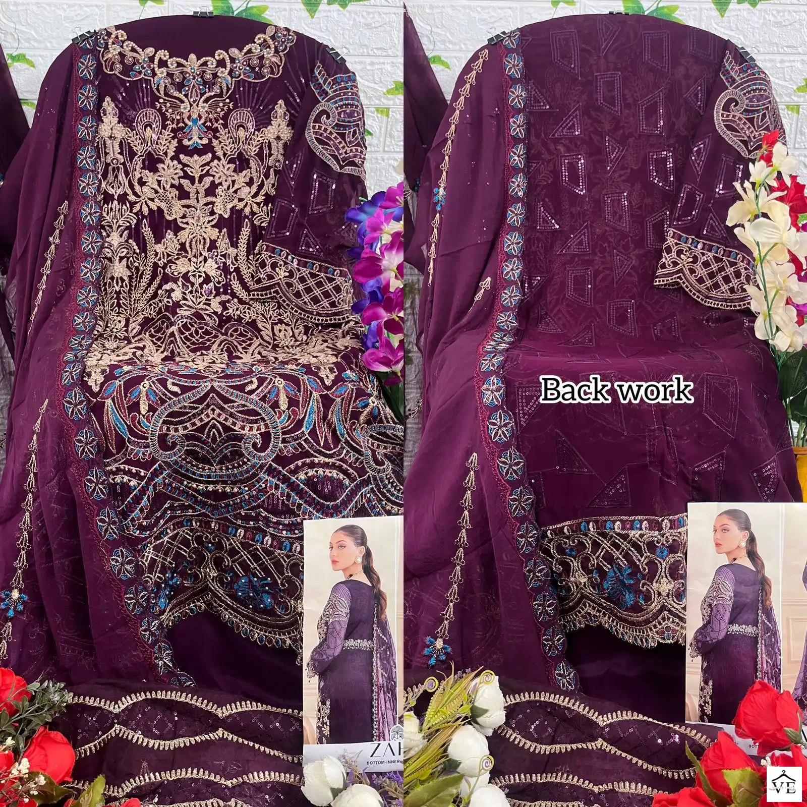 Zaha Ramsha Vol 7 Georgette Wholesale Designer Pakistani Salwar Suit Catalog — Wholesale Salwar Suits, MPA wholesale from Surat - Gallery Image 9