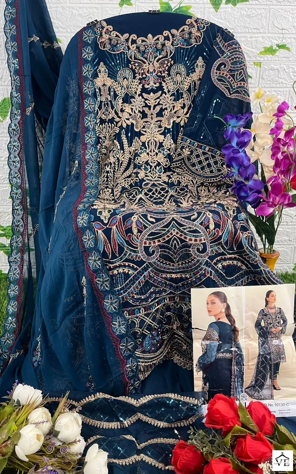 Zaha Ramsha Vol 7 Georgette Wholesale Designer Pakistani Salwar Suit Catalog — Wholesale Salwar Suits, MPA wholesale from Surat - Gallery Image 12