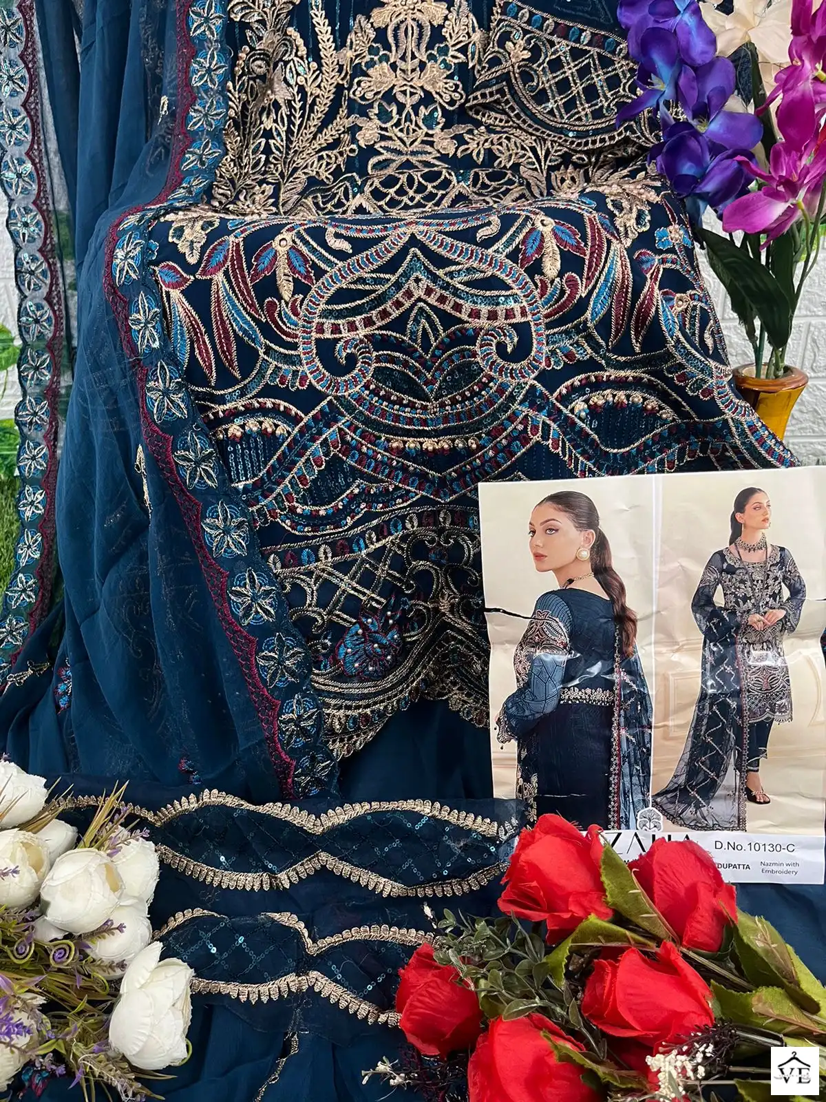 Zaha Ramsha Vol 7 Georgette Wholesale Designer Pakistani Salwar Suit Catalog — Wholesale Salwar Suits, MPA wholesale from Surat - Gallery Image 13