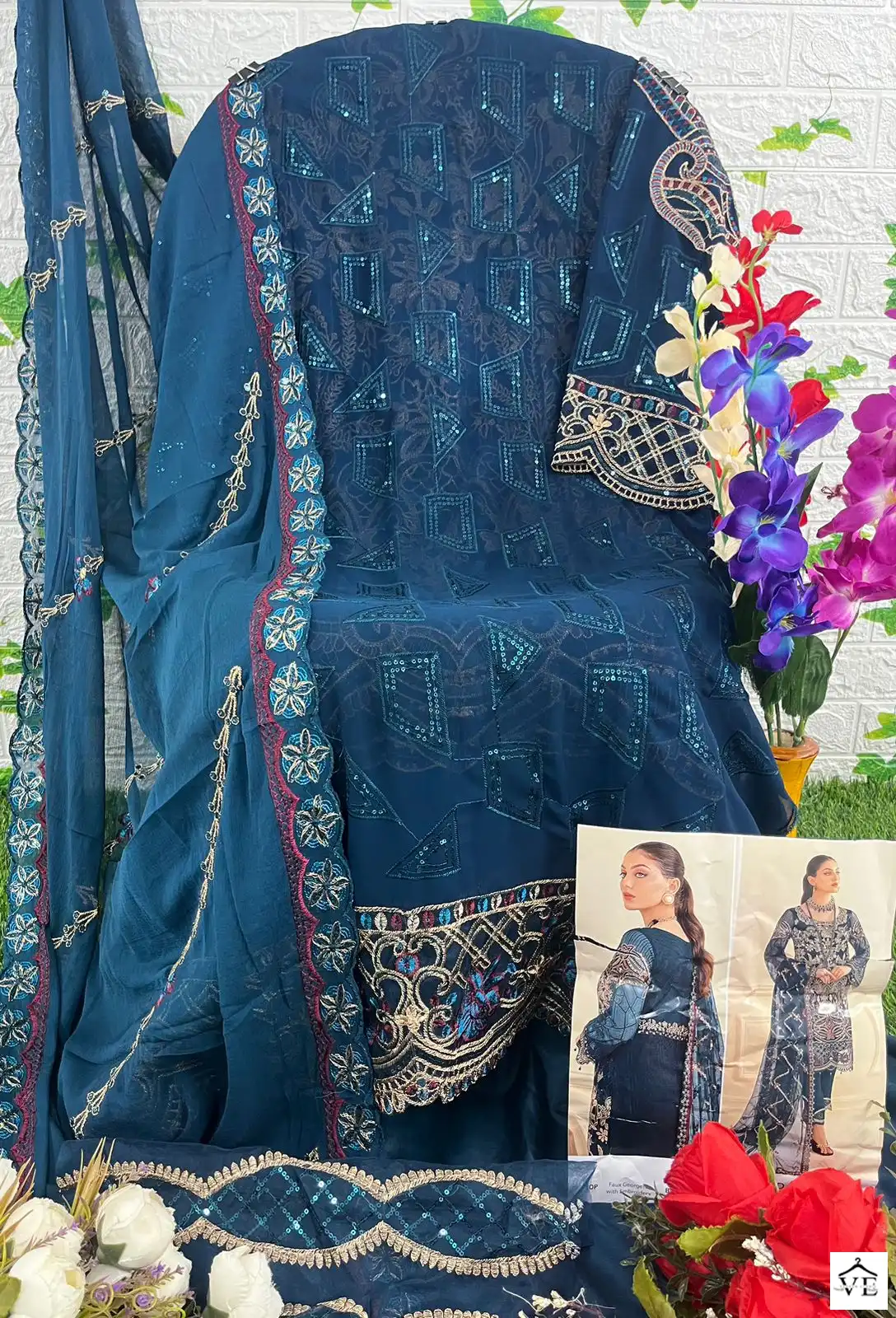 Zaha Ramsha Vol 7 Georgette Wholesale Designer Pakistani Salwar Suit Catalog — Wholesale Salwar Suits, MPA wholesale from Surat - Gallery Image 18