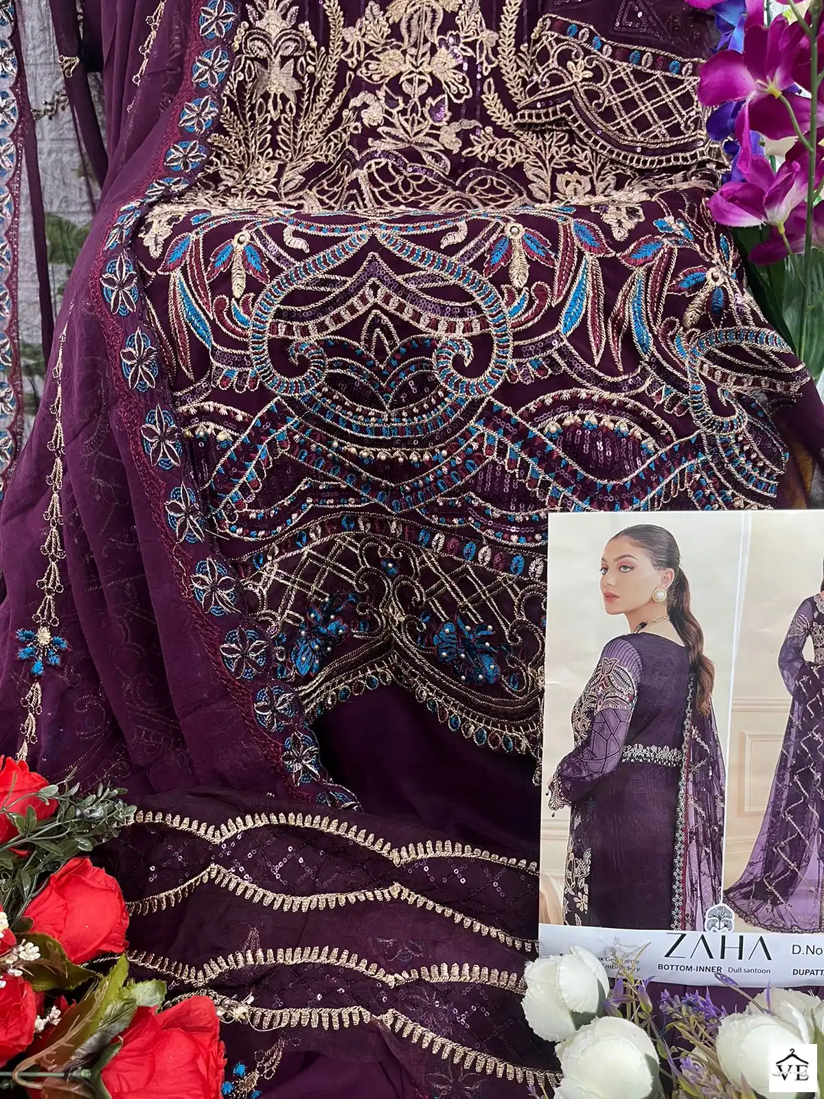Zaha Ramsha Vol 7 Georgette Wholesale Designer Pakistani Salwar Suit Catalog — Wholesale Salwar Suits, MPA wholesale from Surat - Gallery Image 6