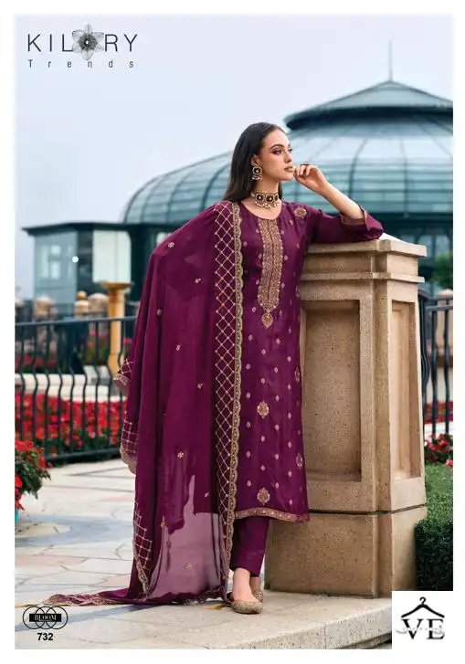 Kilory Trends Rang E Bahar Jacquard Wholesale Heavy Designer Festive Wear Salwar Suit Catalog — Wholesale Salwar Suits, MPA wholesale from Surat — view 3