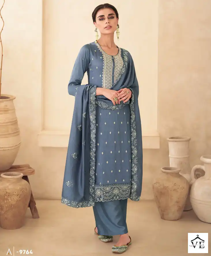 Aashirwad Rasam Premium Silk Wholesale Salwar Suit Catalog — Wholesale Salwar Suits, Aashirwad Creation wholesale from Surat — view 1
