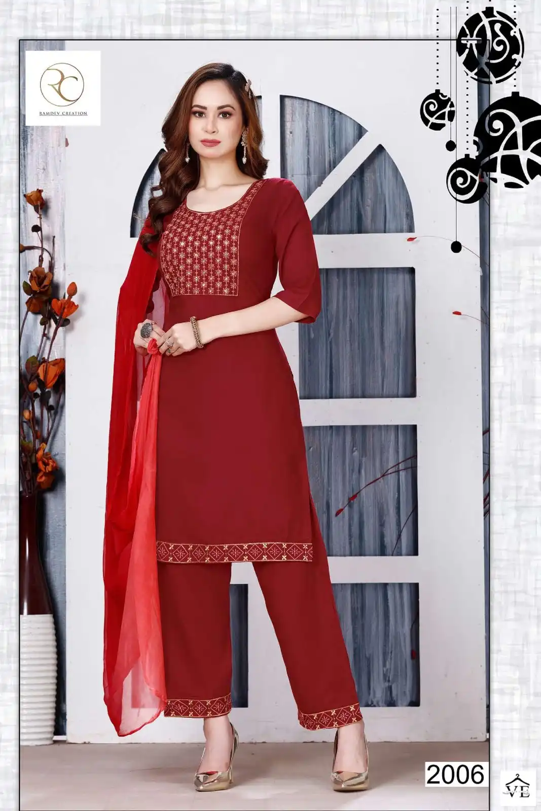 Vardan Ethnic Rc Mirza Vol 1 Rayon 14 Kg Wholesale Readymade Salwar Suit Catalog — Wholesale Salwar Suits, MPA wholesale from Surat - Gallery Image 3