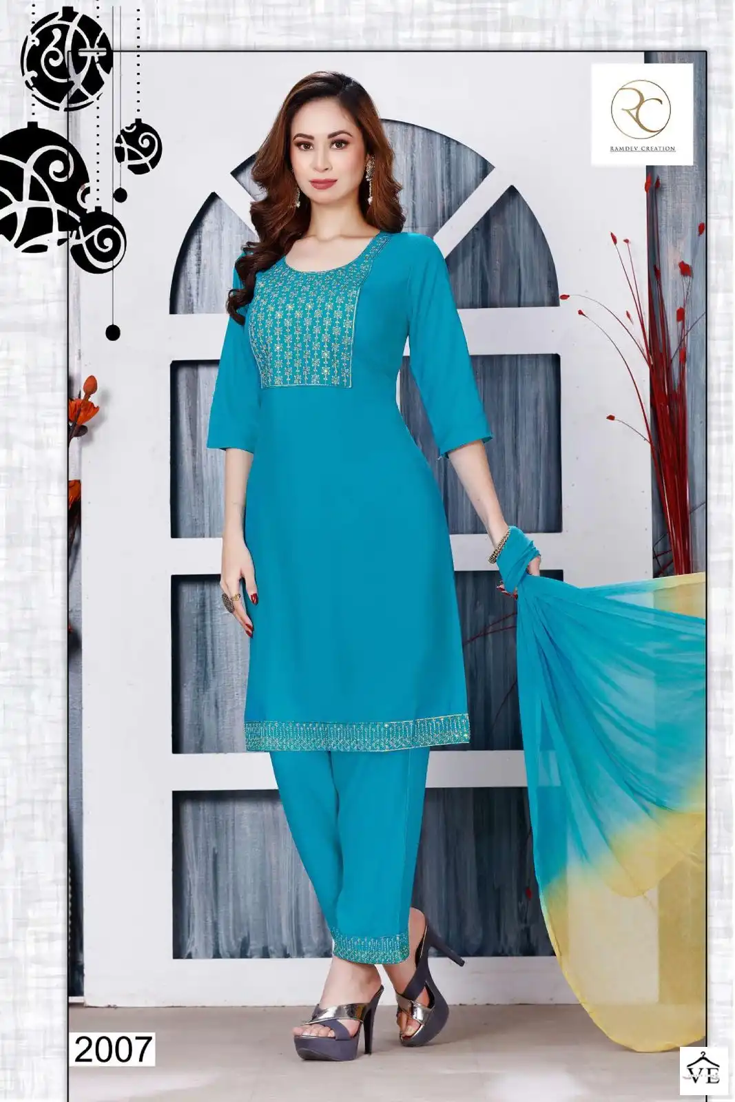 Vardan Ethnic Rc Mirza Vol 1 Rayon 14 Kg Wholesale Readymade Salwar Suit Catalog — Wholesale Salwar Suits, MPA wholesale from Surat - Gallery Image 5