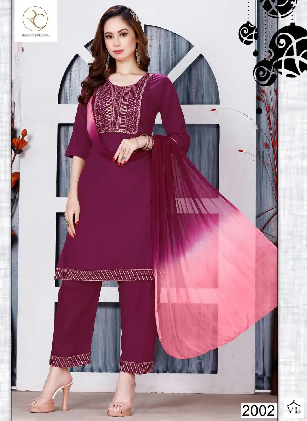 Vardan Ethnic Rc Mirza Vol 1 Rayon 14 Kg Wholesale Readymade Salwar Suit Catalog — Wholesale Salwar Suits, MPA wholesale from Surat - Gallery Image 6