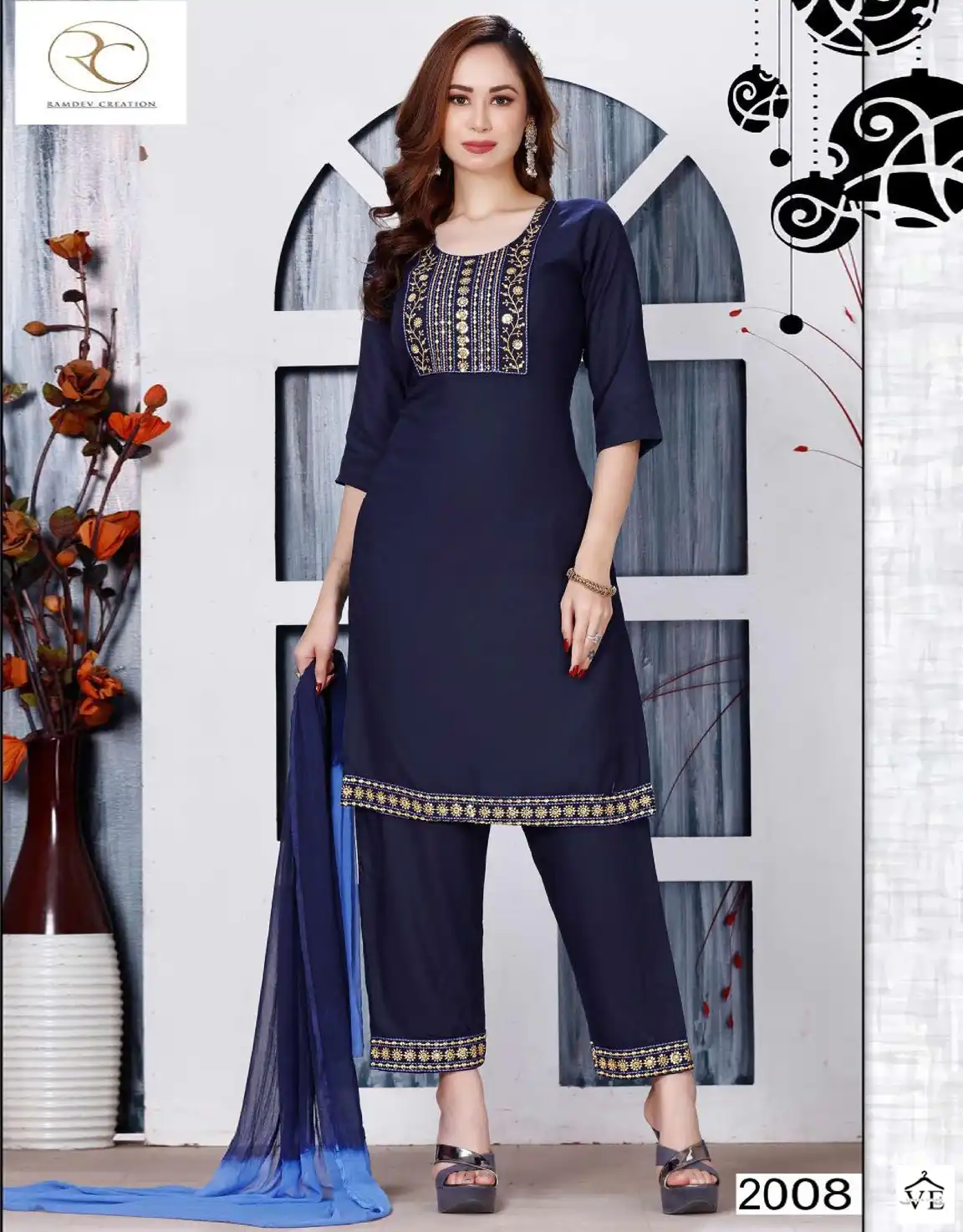 Vardan Ethnic Rc Mirza Vol 1 Rayon 14 Kg Wholesale Readymade Salwar Suit Catalog — Wholesale Salwar Suits, MPA wholesale from Surat — view 1