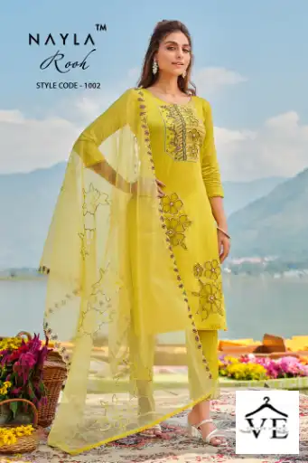Nayla Rooh Pure Modal Chanderi Wholesale Readymade Readymade Salwar Suit Catalog — Wholesale Salwar Suits, MPA wholesale from Surat - Gallery Image 3