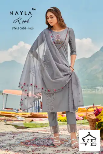 Nayla Rooh Pure Modal Chanderi Wholesale Readymade Readymade Salwar Suit Catalog — Wholesale Salwar Suits, MPA wholesale from Surat - Gallery Image 4
