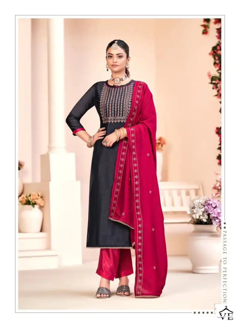 Vishnu Rose Gold Vol 3 Silk Wholesale Fancy Sequence Designer Salwar Suit Catalog — Wholesale Salwar Suits, MPA wholesale from Surat - Gallery Image 3