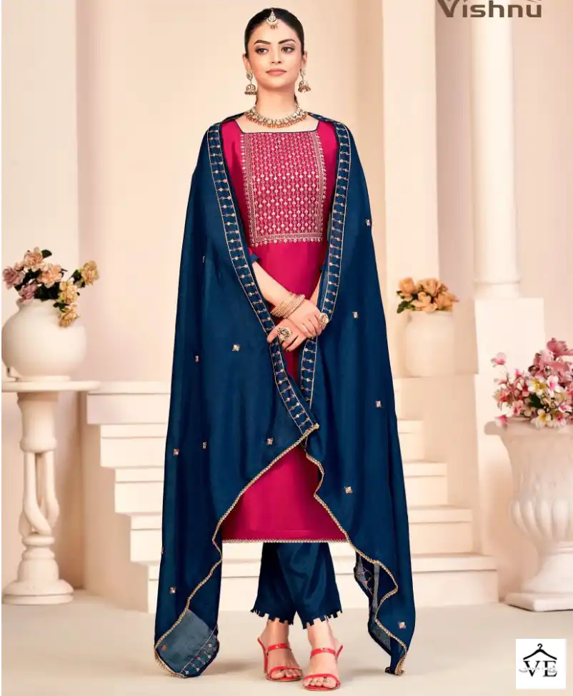 Vishnu Rose Gold Vol 3 Silk Wholesale Fancy Sequence Designer Salwar Suit Catalog — Wholesale Salwar Suits, MPA wholesale from Surat — view 1