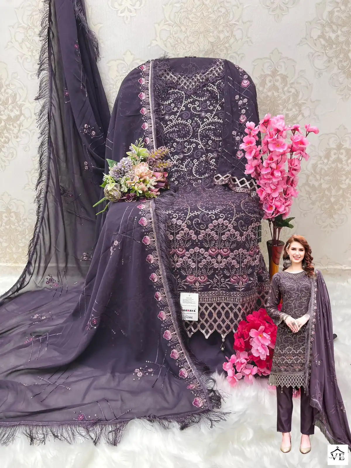 Shanaya Rose Hand Craft Faux Georgette Wholesale Designer Pakistani Salwar Suit — Wholesale Salwar Suits, MPA wholesale from Surat - Gallery Image 2