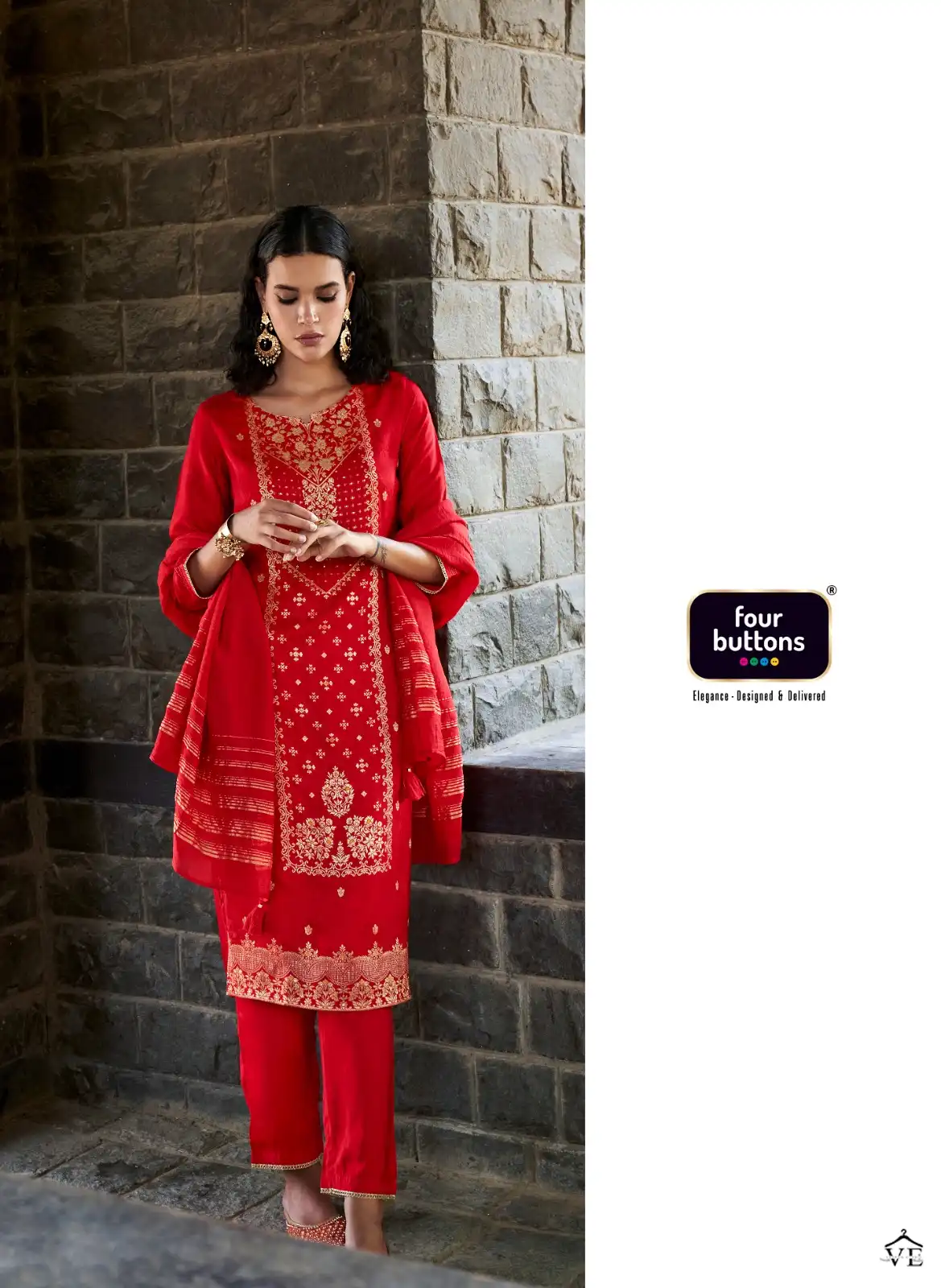 Four Buttons Royalty 5 Placement Jacquard Wholesale Readymade Suits Catalog — Wholesale Salwar Suits, MPA wholesale from Surat - Gallery Image 6