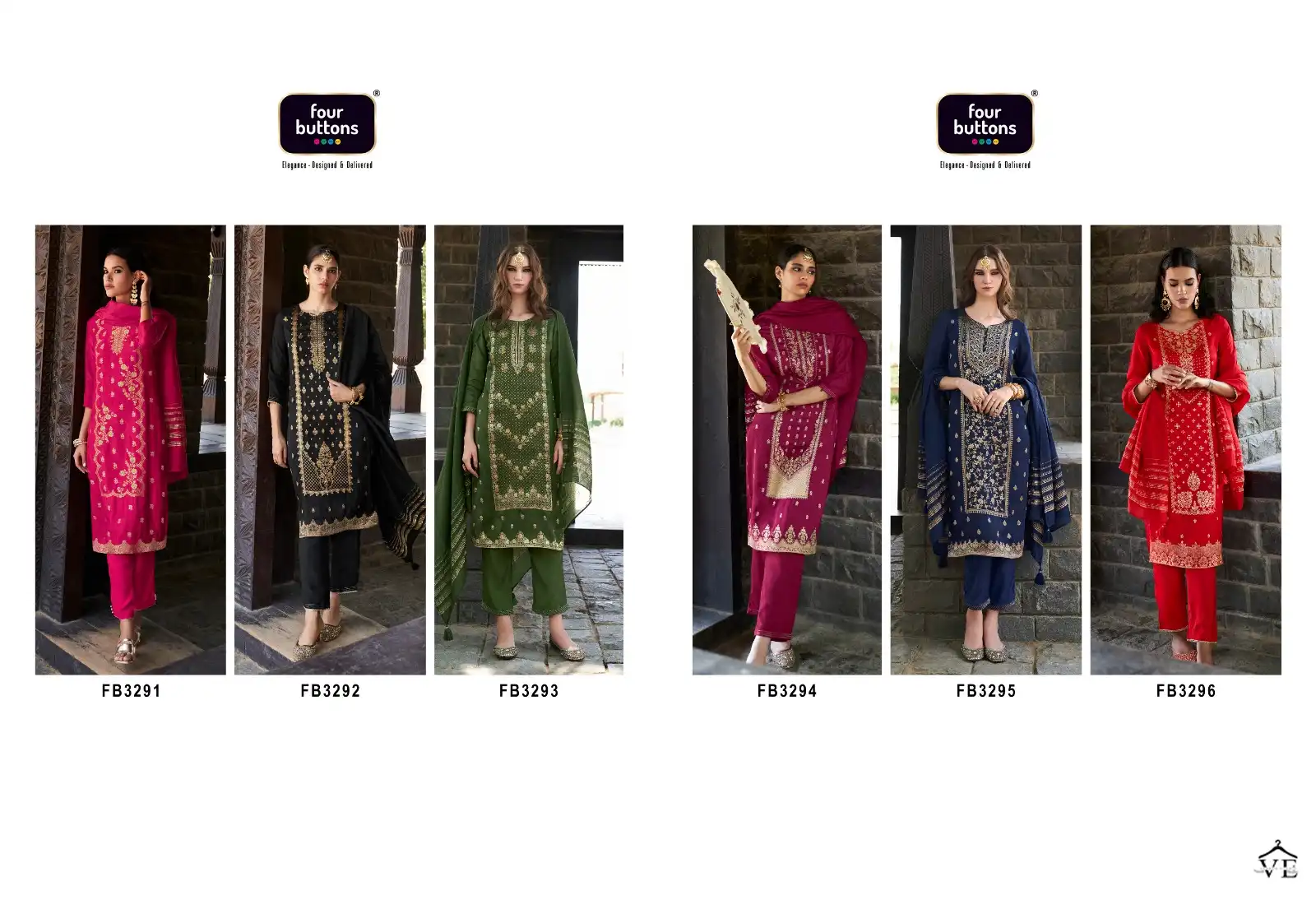 Four Buttons Royalty 5 Placement Jacquard Wholesale Readymade Suits Catalog — Wholesale Salwar Suits, MPA wholesale from Surat — view 7