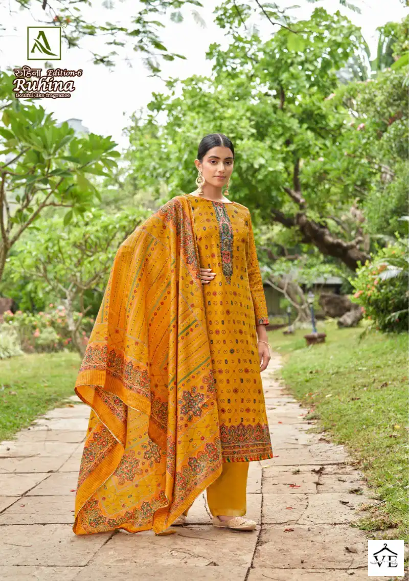 Alok Suits Ruhina Vol 6 Viscose Wholesale Fancy Embroidery Work Salwar Suit Catalog — Wholesale Salwar Suits, MPA wholesale from Surat - Gallery Image 8