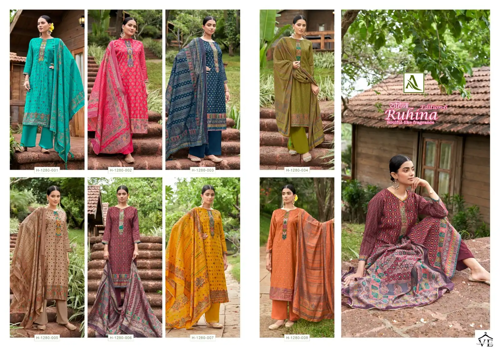 Alok Suits Ruhina Vol 6 Viscose Wholesale Fancy Embroidery Work Salwar Suit Catalog — Wholesale Salwar Suits, MPA wholesale from Surat — view 9
