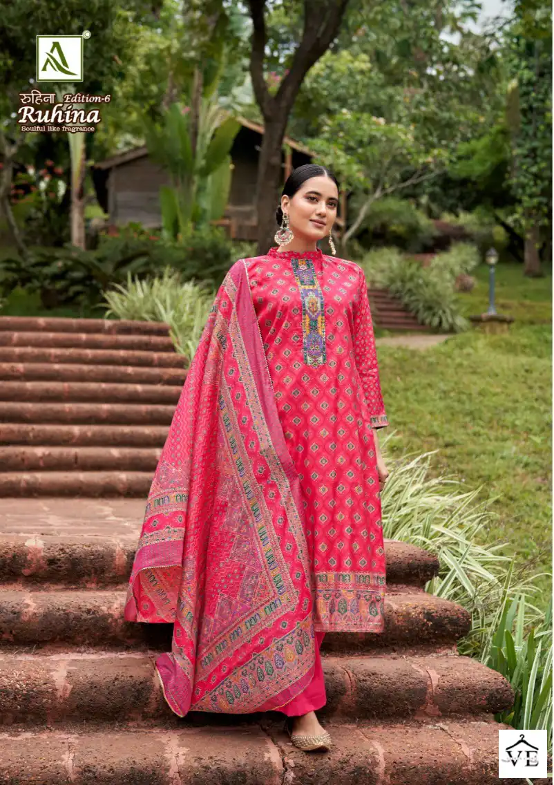 Alok Suits Ruhina Vol 6 Viscose Wholesale Fancy Embroidery Work Salwar Suit Catalog — Wholesale Salwar Suits, MPA wholesale from Surat - Gallery Image 3