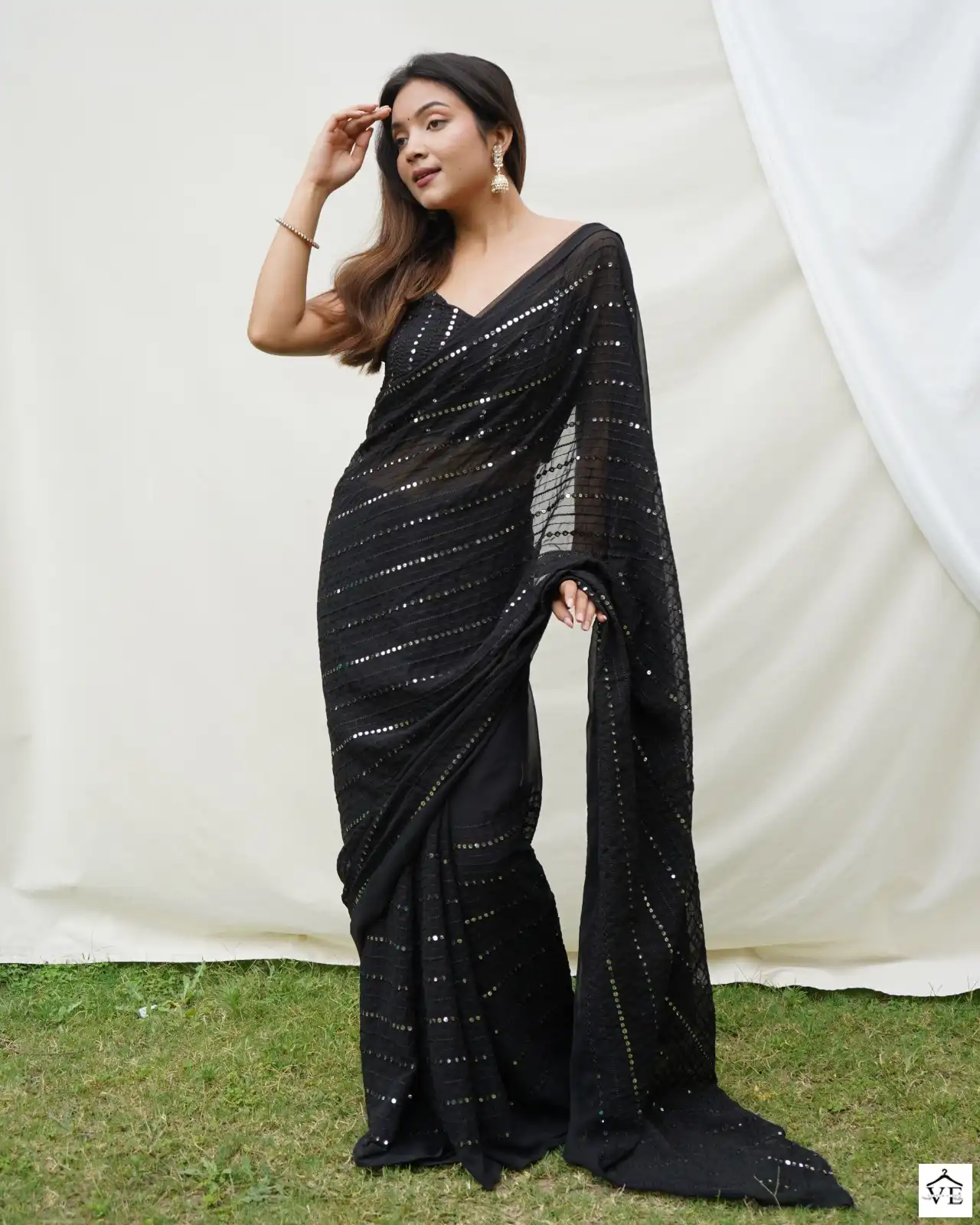 Shree Trends Ruta Georgette Wholesale Fancy Saree Catalog — Wholesale Sarees, MPA wholesale from Surat - Gallery Image 3