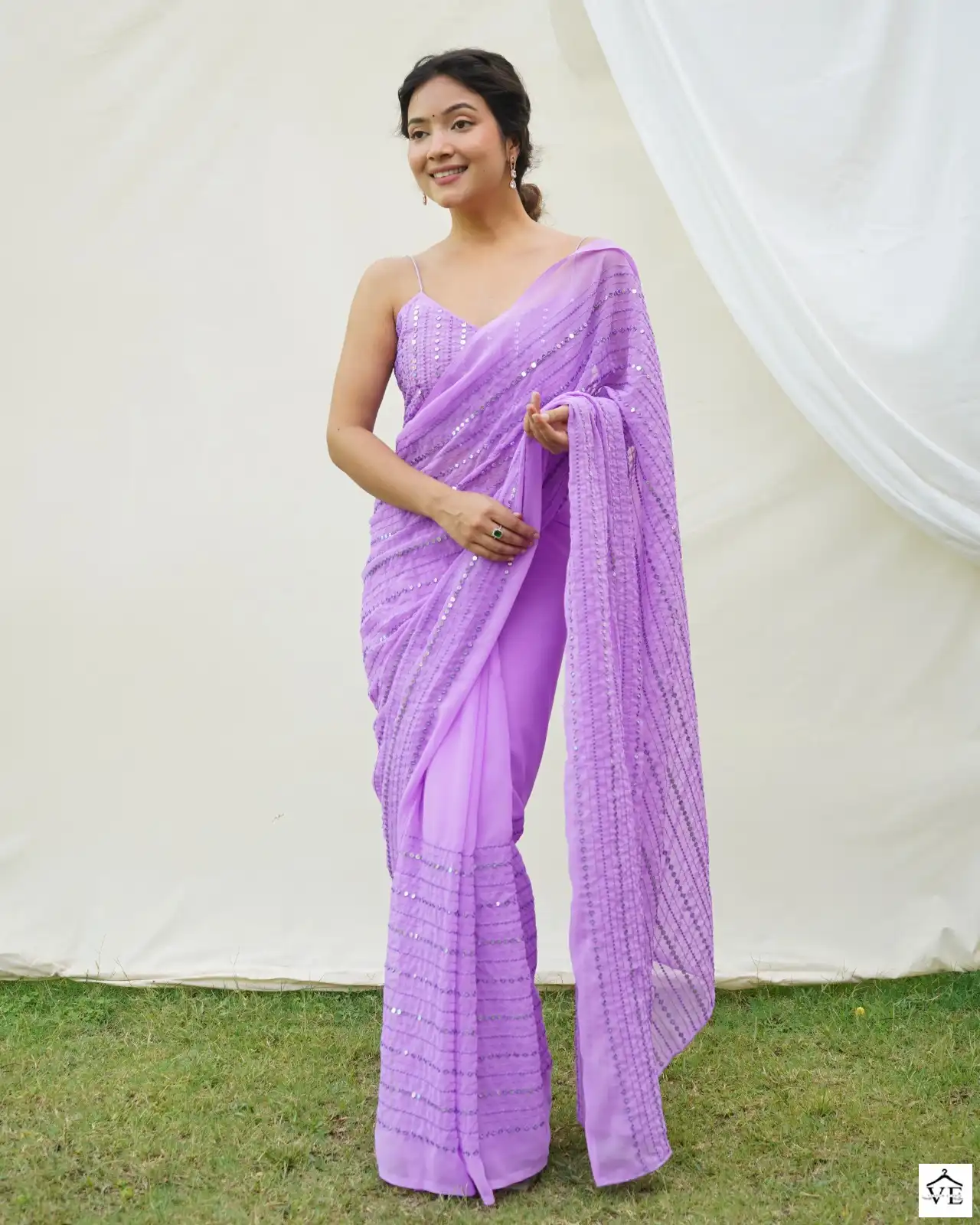 Shree Trends Ruta Georgette Wholesale Fancy Saree Catalog — Wholesale Sarees, MPA wholesale from Surat - Gallery Image 4