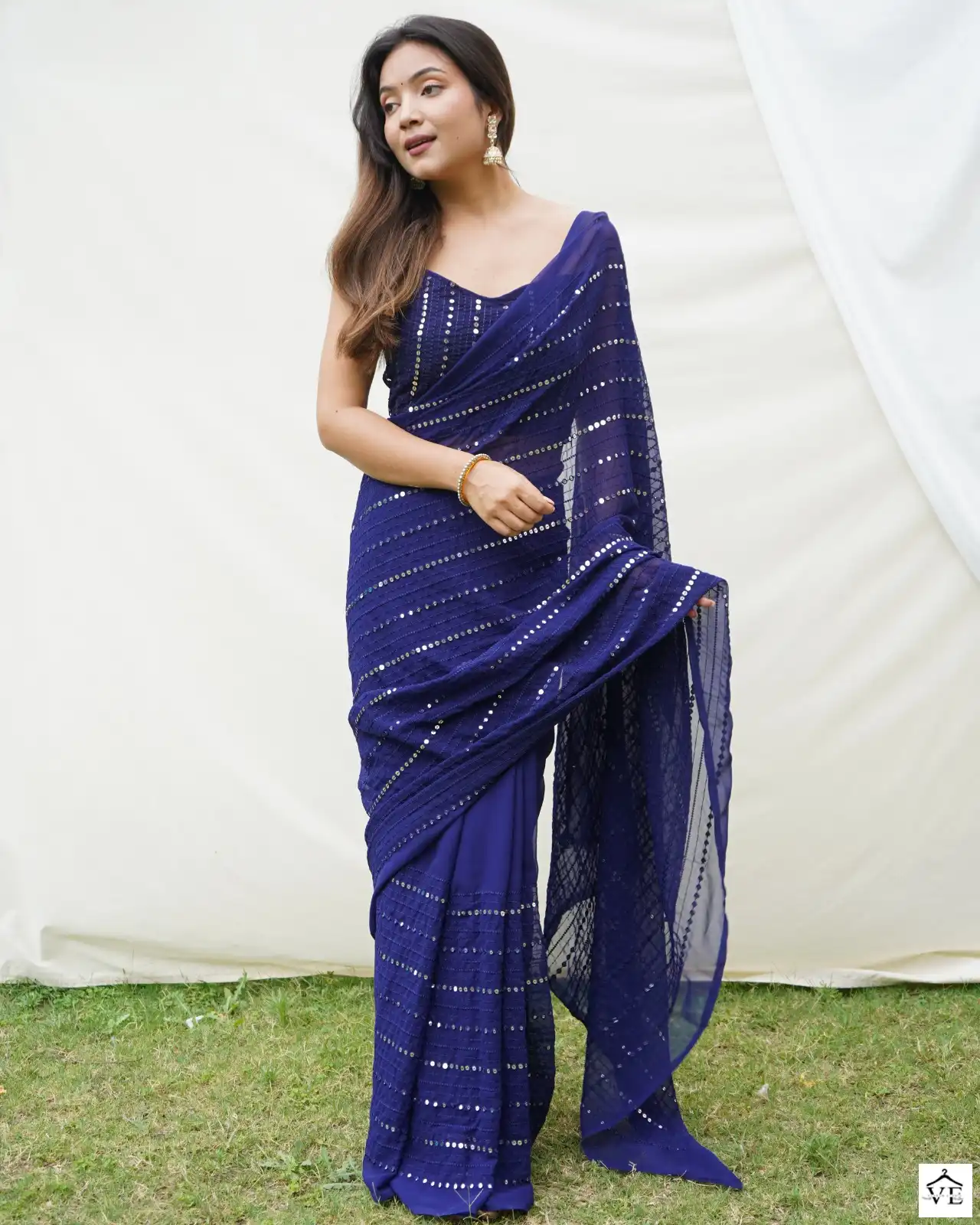 Shree Trends Ruta Georgette Wholesale Fancy Saree Catalog — Wholesale Sarees, MPA wholesale from Surat — view 5