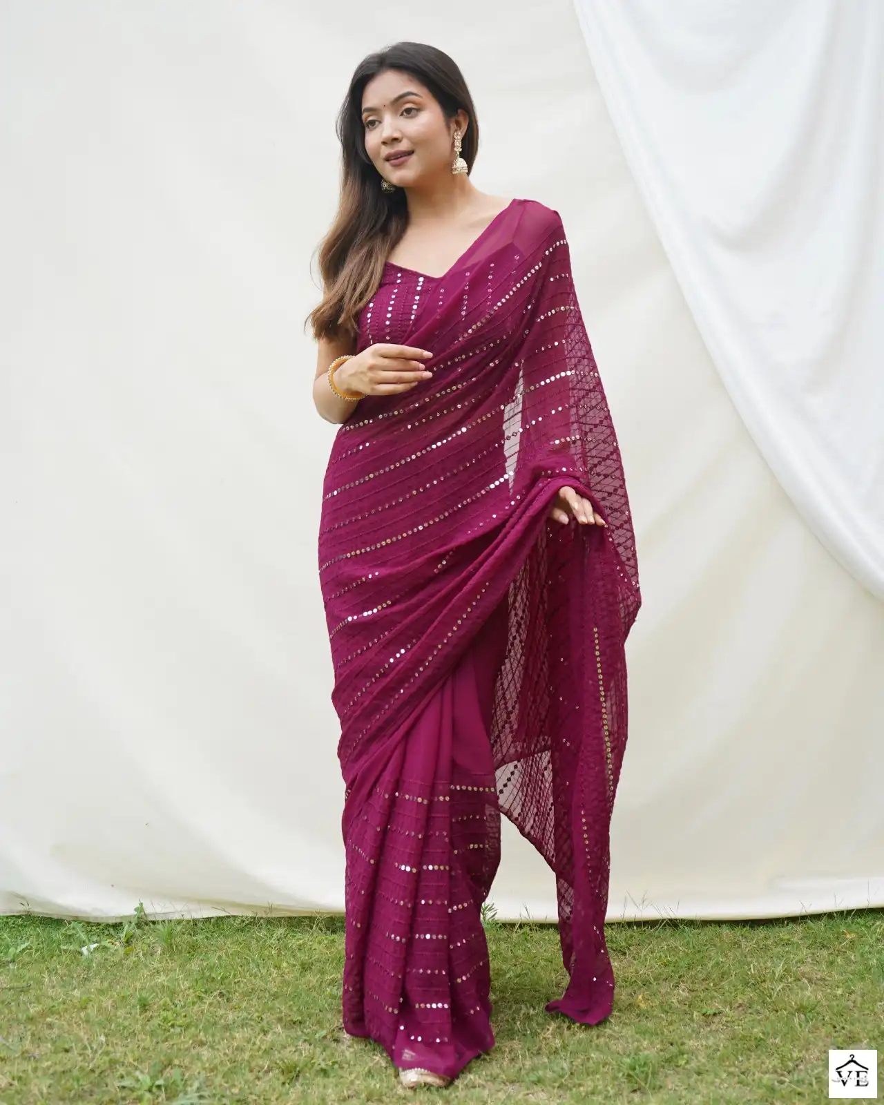 Shree Trends Ruta Georgette Wholesale Fancy Saree Catalog — Wholesale Sarees, MPA wholesale from Surat - Gallery Image 2