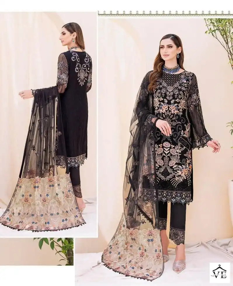 Vardan Ethnic Ramsha Chiffon Collection Vol 23 Embroidered Chiffon Wholesale Original Pakistani Salwar Suit Catalog — Wholesale Salwar Suits, MPA wholesale from Surat - Gallery Image 13