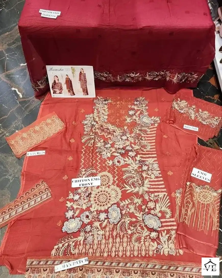 Vardan Ethnic Ramsha Chiffon Collection Vol 23 Embroidered Chiffon Wholesale Original Pakistani Salwar Suit Catalog — Wholesale Salwar Suits, MPA wholesale from Surat — view 23