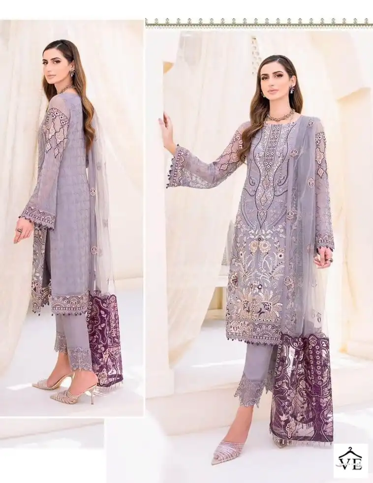 Vardan Ethnic Ramsha Chiffon Collection Vol 23 Embroidered Chiffon Wholesale Original Pakistani Salwar Suit Catalog — Wholesale Salwar Suits, MPA wholesale from Surat - Gallery Image 10