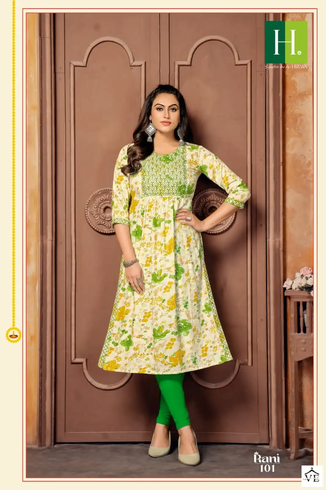 Hirwa Rani Heavy Rayon Wholesale Designer Kurtis Catalog — Wholesale Kurtis, MPA wholesale from Surat - Gallery Image 2