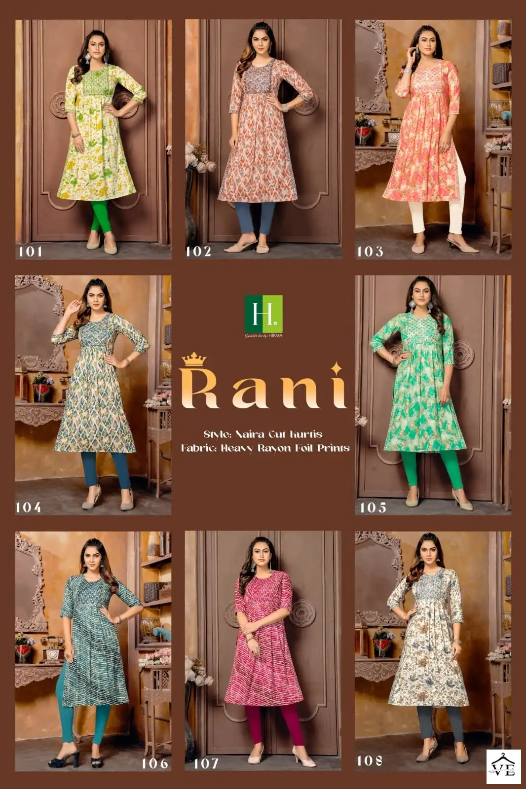 Hirwa Rani Heavy Rayon Wholesale Designer Kurtis Catalog — Wholesale Kurtis, MPA wholesale from Surat — view 9