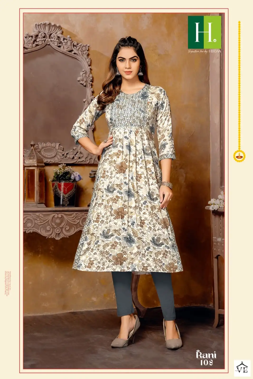 Hirwa Rani Heavy Rayon Wholesale Designer Kurtis Catalog — Wholesale Kurtis, MPA wholesale from Surat - Gallery Image 3