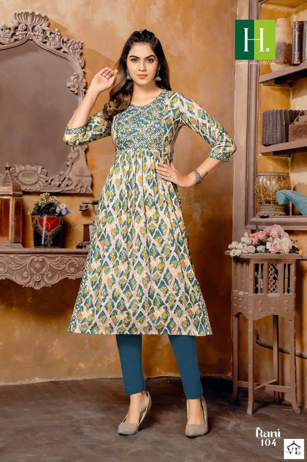 Hirwa Rani Heavy Rayon Wholesale Designer Kurtis Catalog — Wholesale Kurtis, MPA wholesale from Surat - Gallery Image 4