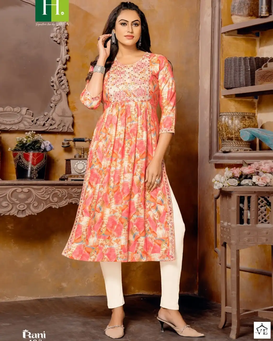 Hirwa Rani Heavy Rayon Wholesale Designer Kurtis Catalog — Wholesale Kurtis, MPA wholesale from Surat — view 1