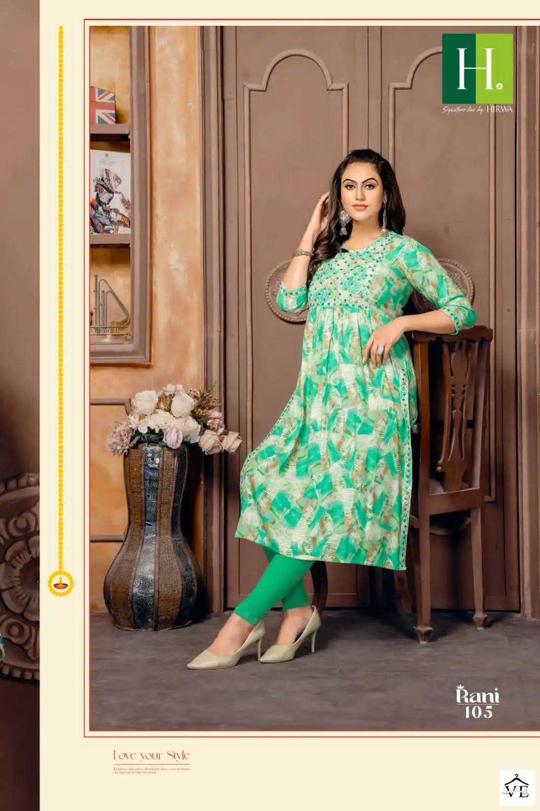 Hirwa Rani Heavy Rayon Wholesale Designer Kurtis Catalog — Wholesale Kurtis, MPA wholesale from Surat - Gallery Image 7