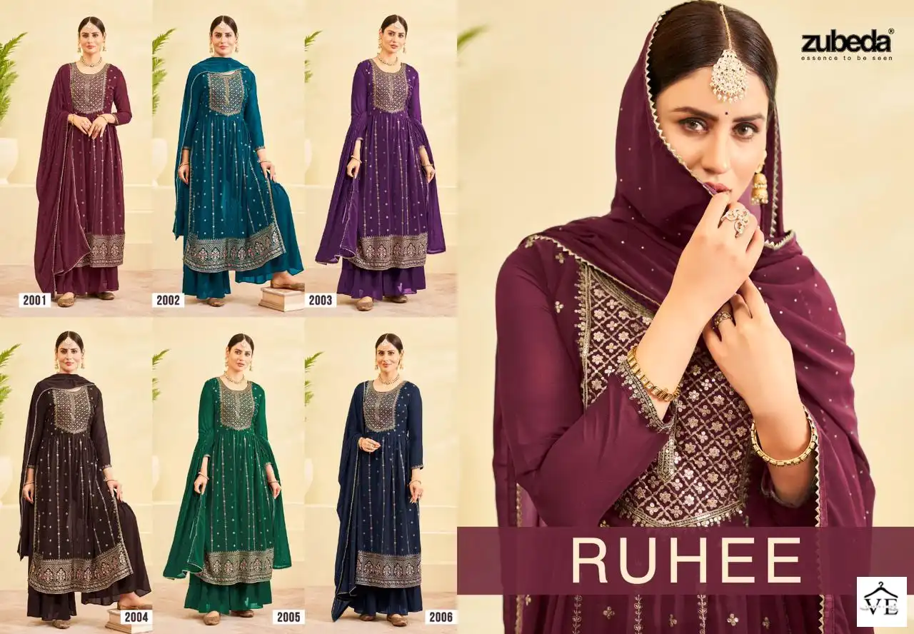Zubeda Ruhee Real Georgette Wholesale Designer Readymade Salwar Suit Catalog — Wholesale Salwar Suits, MPA wholesale from Surat — view 7