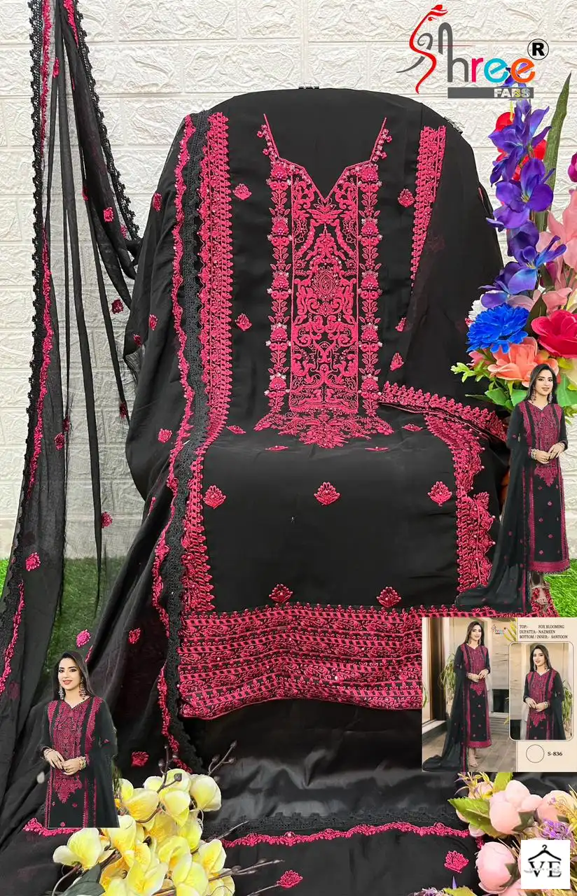 Shree Fabs S-836 Faux Georgette Wholesale Pakistani Suit — Wholesale Salwar Suits, Shree Fabs wholesale from Surat - Gallery Image 2