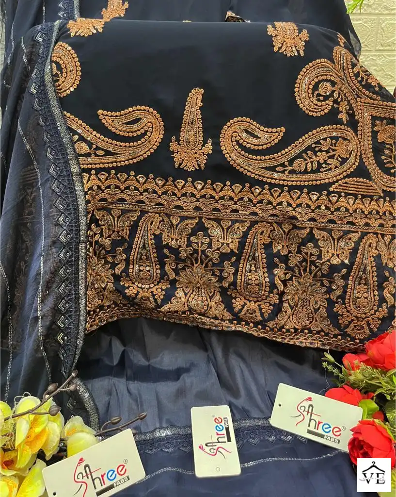 Shree Fabs S-837 Faux Georgette Wholesale Pakistani Suit — Wholesale Salwar Suits, Shree Fabs wholesale from Surat - Gallery Image 2