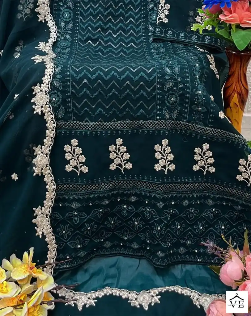 Shree Fabs S 852 Faux Georgette Wholesale Designer Pakistani Salwar Suit Catalog — Wholesale Salwar Suits, Shree Fabs wholesale from Surat - Gallery Image 2