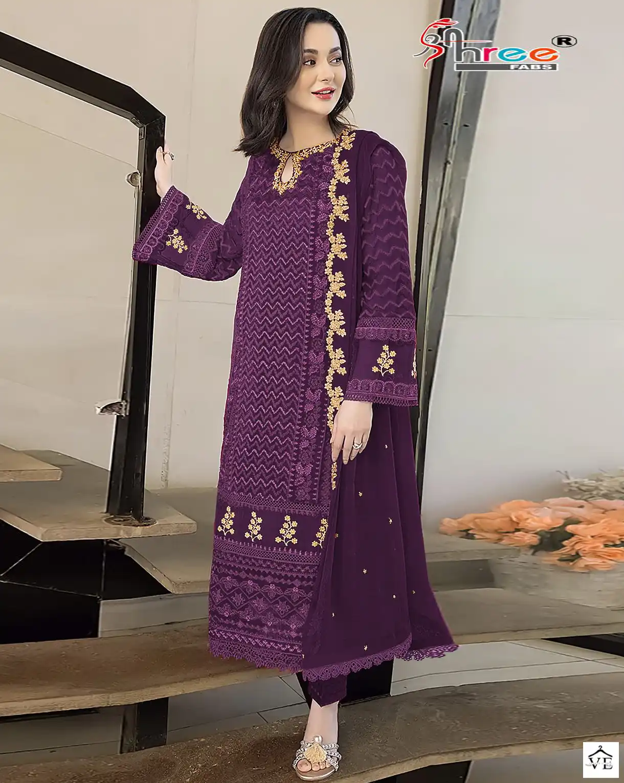 Shree Fabs S 852 Faux Georgette Wholesale Designer Pakistani Salwar Suit Catalog — Wholesale Salwar Suits, Shree Fabs wholesale from Surat — view 1