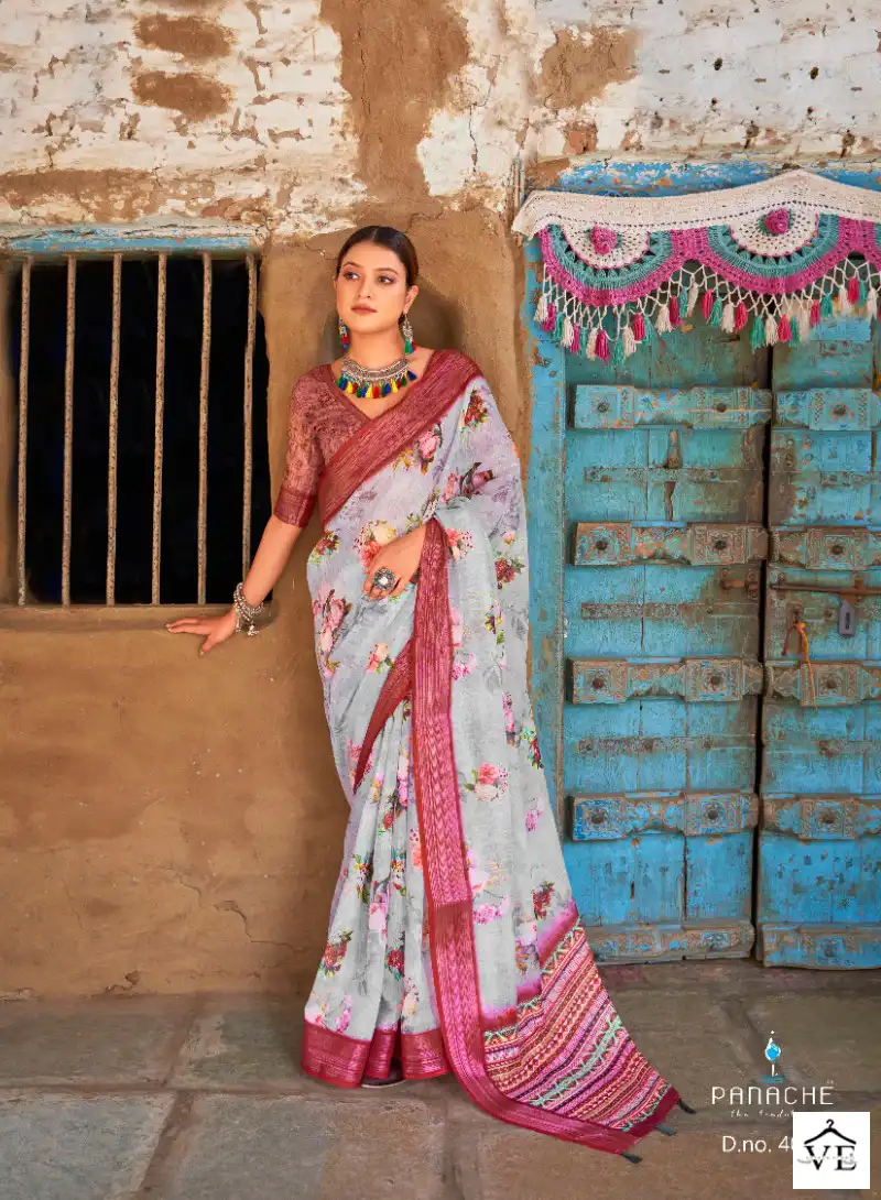 Bhumi Saanvi Vol 3 Linen Wholesale Fancy Sarees Catalog — Wholesale Sarees, MPA wholesale from Surat - Gallery Image 2